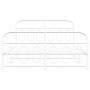 Metal bed frame with white headboard and footboard 140x200 cm by , Beds and slatted bases - Ref: Foro24-377185, Price: 132,92...