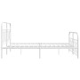 Metal bed frame with white headboard and footboard 140x200 cm by , Beds and slatted bases - Ref: Foro24-377185, Price: 132,92...