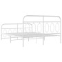 Metal bed frame with white headboard and footboard 140x200 cm by , Beds and slatted bases - Ref: Foro24-377185, Price: 132,92...