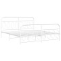 Estructura cama metal con cabecero y estribo blanco 160x200 cm de , Camas y somieres - Ref: Foro24-377187, Precio: 142,21 €, ...