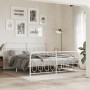 Metal bed frame with white headboard and footboard 160x200 cm by , Beds and slatted bases - Ref: Foro24-377187, Price: 142,21...