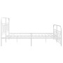 Metal bed frame with white headboard and footboard 160x200 cm by , Beds and slatted bases - Ref: Foro24-377187, Price: 142,21...