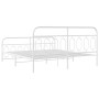 Metal bed frame with white headboard and footboard 160x200 cm by , Beds and slatted bases - Ref: Foro24-377187, Price: 142,21...