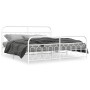 Estructura cama metal con cabecero y estribo blanco 200x200 cm de , Camas y somieres - Ref: Foro24-377191, Precio: 155,10 €, ...