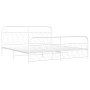 Estructura cama metal con cabecero y estribo blanco 200x200 cm de , Camas y somieres - Ref: Foro24-377191, Precio: 155,10 €, ...