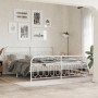 Metal bed frame with white headboard and footboard 200x200 cm by , Beds and slatted bases - Ref: Foro24-377191, Price: 154,99...