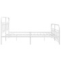 Metal bed frame with white headboard and footboard 200x200 cm by , Beds and slatted bases - Ref: Foro24-377191, Price: 154,99...