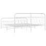 Metal bed frame with white headboard and footboard 200x200 cm by , Beds and slatted bases - Ref: Foro24-377191, Price: 154,99...