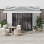 Retractable aluminum awning with anthracite gray and white fabric, 4x3 m. by , Awnings - Ref: Foro24-3216125, Price: 921,57 €...