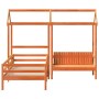 Bed set and bench with brown pine wood roof 80x200 cm by , Beds and slatted bases - Ref: Foro24-3282179, Price: 348,77 €, Dis...