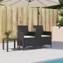 Zweiplätziges Gartensofa mit Tisch und schwarzen Kissen aus synthetischem Rattan. von , Outdoor-Sofas - Ref: Foro24-4003884, ...