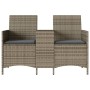 2-seater garden sofa with table and gray PE rattan cushions by , Outdoor sofas - Ref: Foro24-4003886, Price: 139,99 €, Discou...