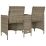 2-seater garden sofa with table and gray PE rattan cushions by , Outdoor sofas - Ref: Foro24-4003886, Price: 139,99 €, Discou...