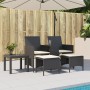 2-seater garden sofa with black PE rattan table and stools by , Outdoor sofas - Ref: Foro24-4003890, Price: 181,57 €, Discoun...