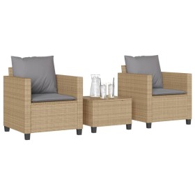 Gartenmöbel-Set 3-teilig aus synthetischem Rattan mit beigen Kissen von , Gartensets - Ref: Foro24-4003899, Preis: 233,99 €, ...