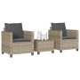 Garden set 3 pieces synthetic rattan chairs and table with gray cushion by , Garden sets - Ref: Foro24-4003901, Price: 235,80...