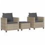 Garden set 3 pieces synthetic rattan chairs and table with gray cushion by , Garden sets - Ref: Foro24-4003901, Price: 235,80...