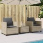 Garden set 3 pieces synthetic rattan chairs and table with gray cushion by , Garden sets - Ref: Foro24-4003901, Price: 235,80...