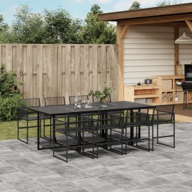 9-teiliges Gartensitzgruppen-Set aus schwarzem Kunststoff-Rattan von , Gartensets - Ref: Foro24-3295050, Preis: 819,76 €, Rab...