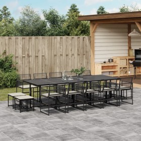 Garten-Essgruppe mit 15-teiligen Kissen aus schwarzem Kunststoff-Rattan. von , Gartensets - Ref: Foro24-3295031, Preis: 1,00 ...