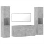 4-piece bathroom furniture set made of gray concrete plywood. by , Bathroom furniture - Ref: Foro24-3308539, Price: 206,03 €,...