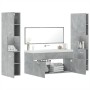 4-piece bathroom furniture set made of gray concrete plywood. by , Bathroom furniture - Ref: Foro24-3308539, Price: 206,03 €,...