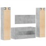 4-piece bathroom furniture set made of gray concrete plywood. by , Bathroom furniture - Ref: Foro24-3308539, Price: 206,03 €,...