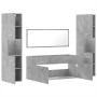 4-piece bathroom furniture set made of gray concrete plywood. by , Bathroom furniture - Ref: Foro24-3308539, Price: 206,03 €,...