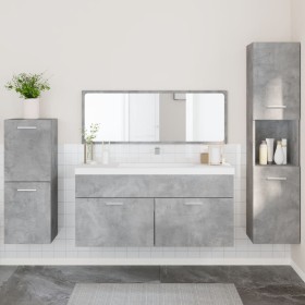 4-piece bathroom furniture set made of gray concrete plywood. by , Bathroom furniture - Ref: Foro24-3308524, Price: 172,57 €,...