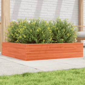 Solid pine wood planter in brown wax 100x100x23 cm by , Pots and planters - Ref: Foro24-847210, Price: 111,99 €, Discount: %