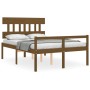 Bed for seniors headboard solid wood honey brown by vidaXL, Beds and slatted bases - Ref: Foro24-3195394, Price: 158,43 €, Di...