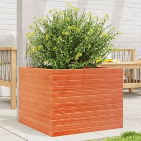 Solid pine wood planter in brown wax 60x60x45.5 cm by , Pots and planters - Ref: Foro24-847250, Price: 108,99 €, Discount: %