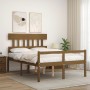 Bed for seniors headboard solid wood honey brown by vidaXL, Beds and slatted bases - Ref: Foro24-3195394, Price: 158,43 €, Di...