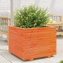 Solid pine wood planter in brown wax 60x60x49.5 cm by , Pots and planters - Ref: Foro24-847360, Price: 123,17 €, Discount: %