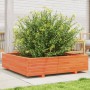 Solid pine wood planter in brown wax 100x100x26.5 cm by , Pots and planters - Ref: Foro24-847320, Price: 125,36 €, Discount: %