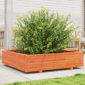 Solid pine wood planter in brown wax 100x100x26.5 cm by , Pots and planters - Ref: Foro24-847320, Price: 125,36 €, Discount: %