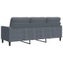 Dark gray velvet 3-seater sofa, 180 cm by , Sofas - Ref: Foro24-4007635, Price: 268,11 €, Discount: %