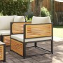 Garden armchair with solid acacia wood cushions by , Modular outdoor sofas - Ref: Foro24-367648, Price: 150,83 €, Discount: %