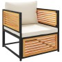 Garden armchair with solid acacia wood cushions by , Modular outdoor sofas - Ref: Foro24-367648, Price: 150,83 €, Discount: %