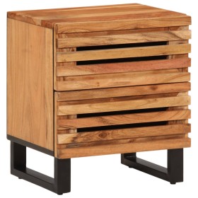 Mesita de noche de madera maciza de acacia 40x33x46 cm de , Mesitas de noche - Ref: Foro24-377428, Precio: 92,99 €, Descuento: %