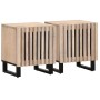 Mesitas de noche madera maciza mango blanqueado 40x33x46 cm de , Mesitas de noche - Ref: Foro24-377423, Precio: 121,05 €, Des...