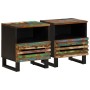 2 solid wood bedside tables made from recycled wood, measuring 40x33x46 cm each. by , Nightstands - Ref: Foro24-377475, Price...