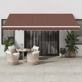 Manual retractable brown awning 450x300 cm by , Awnings - Ref: Foro24-3215629, Price: 368,00 €, Discount: %