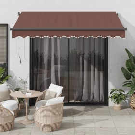 Manual retractable brown awning 300x250 cm by , Awnings - Ref: Foro24-3215738, Price: 200,99 €, Discount: %