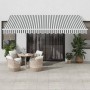 Manual retractable awning in anthracite gray and white 450x300 cm by , Awnings - Ref: Foro24-3216034, Price: 383,16 €, Discou...