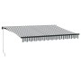 Toldo retráctil manual gris antracita y blanco 350x250 cm de , Toldos - Ref: Foro24-3216144, Precio: 271,15 €, Descuento: %