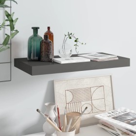 Glossy gray MDF floating wall shelf 50x23x3.8 cm by vidaXL, Shelves and shelves - Ref: Foro24-323787, Price: 17,13 €, Discoun...