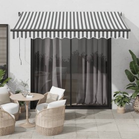 Manual retractable awning with anthracite and white LED 300x250 cm by , Awnings - Ref: Foro24-3216146, Price: 252,30 €, Disco...