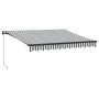 Manual retractable awning with anthracite and white LED 300x250 cm by , Awnings - Ref: Foro24-3216146, Price: 244,43 €, Disco...