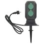 Outdoor plug with 2-way stake black green 15.5x11x24 cm by , wall sockets - Ref: Foro24-4010100, Price: 22,68 €, Discount: %